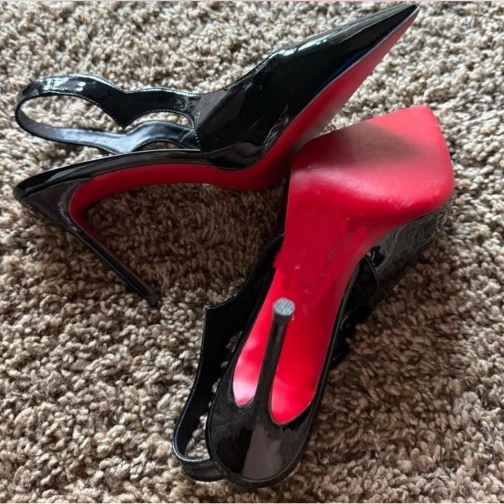 Christian Louboutin Black Patent Heels with Red Soles